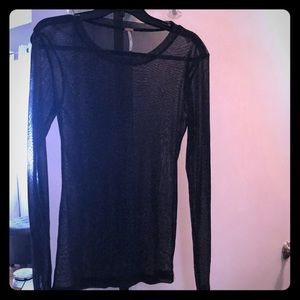 Sheer, long sleeved Black shirt